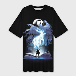 Женская длинная футболка Harry Potter patronus and dementors