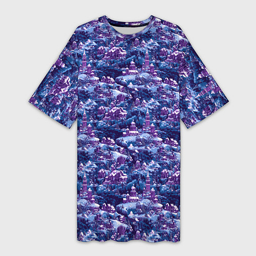 Женская длинная футболка Готическая ночь на Рождество / 3D-принт – фото 1