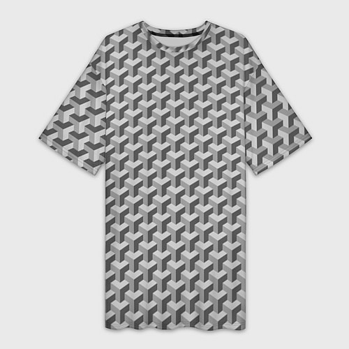Женская длинная футболка Куб на кубе / 3D-принт – фото 1