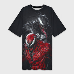 Футболка женская длинная Venom and Carnage, цвет: 3D-принт