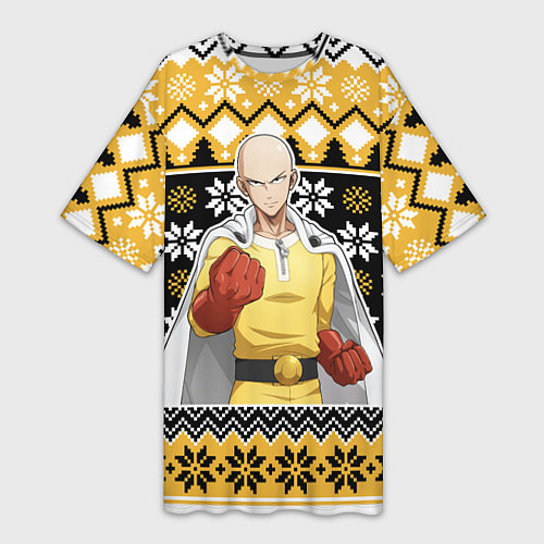 Женская длинная футболка One-Punch Man sweater / 3D-принт – фото 1