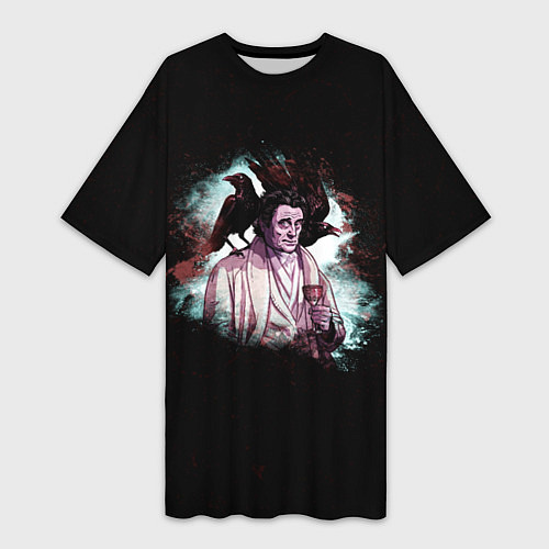 Женская длинная футболка Wednesday / 3D-принт – фото 1