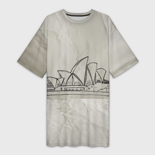 Женская длинная футболка Сидней / 3D-принт – фото 1