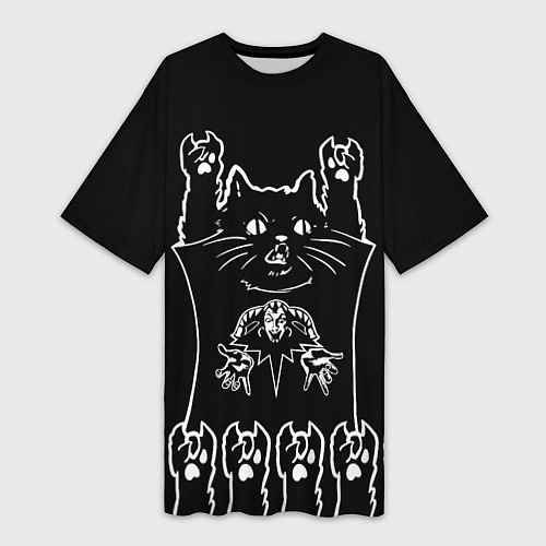 Женская длинная футболка Король и Шут - кот рок / 3D-принт – фото 1