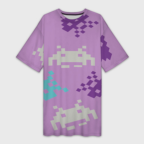 Женская длинная футболка Пиксели / 3D-принт – фото 1