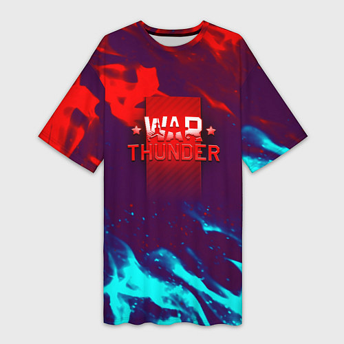 Женская длинная футболка Вартандер неоновый огонь / 3D-принт – фото 1