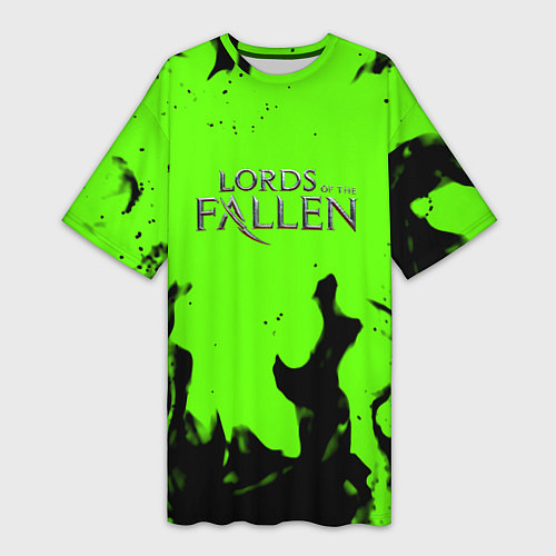 Женская длинная футболка Lord of the fallen flame / 3D-принт – фото 1