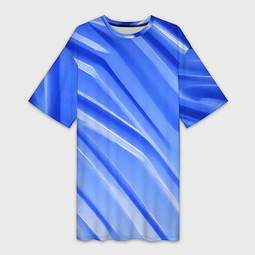 Женская длинная футболка Синий пластик / 3D-принт – фото 1
