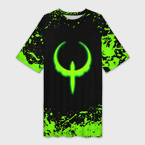 Женская длинная футболка Quake кислотные краски / 3D-принт – фото 1