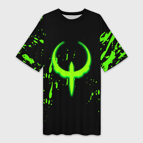 Женская длинная футболка Quake брызги кислотных красок / 3D-принт – фото 1
