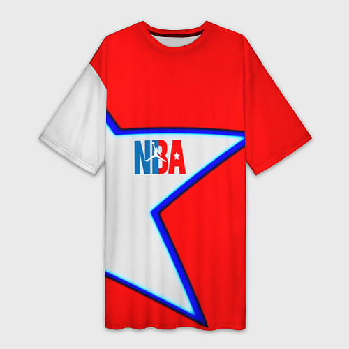 Женская длинная футболка NBA star / 3D-принт – фото 1