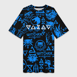 Женская длинная футболка The Witcher logo pattern