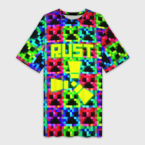 Женская длинная футболка Minecraft x rust / 3D-принт – фото 1