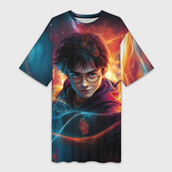 Футболка женская длинная Harry Potter, цвет: 3D-принт