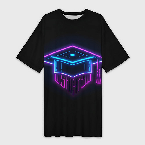 Женская длинная футболка Неоновый магистр / 3D-принт – фото 1