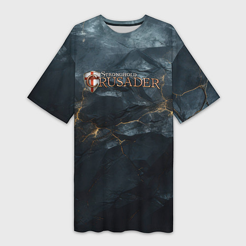 Женская длинная футболка Stronghold сrusader крестовый шторм / 3D-принт – фото 1