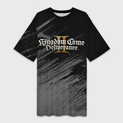 Футболка женская длинная Kingdom come 2 - монохромный, цвет: 3D-принт