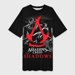 Футболка женская длинная Assassins Creed Shadows - samurai, цвет: 3D-принт