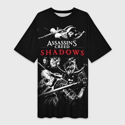 Футболка женская длинная Assassins Creed Shadows - samurai, цвет: 3D-принт