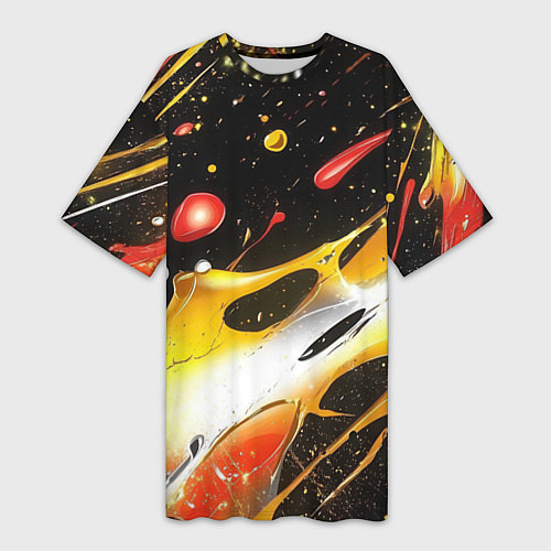 Женская длинная футболка Текстура краска / 3D-принт – фото 1