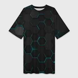 Футболка женская длинная Honeycombs, цвет: 3D-принт