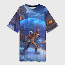 Футболка женская длинная Мегавольт, цвет: 3D-принт