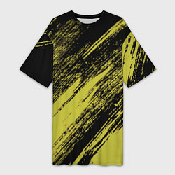 Женская длинная футболка The color is black and yellow