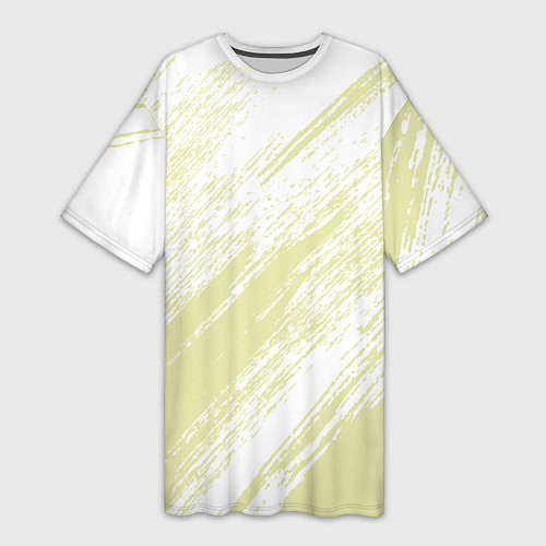 Женская длинная футболка The color is white and yellow / 3D-принт – фото 1