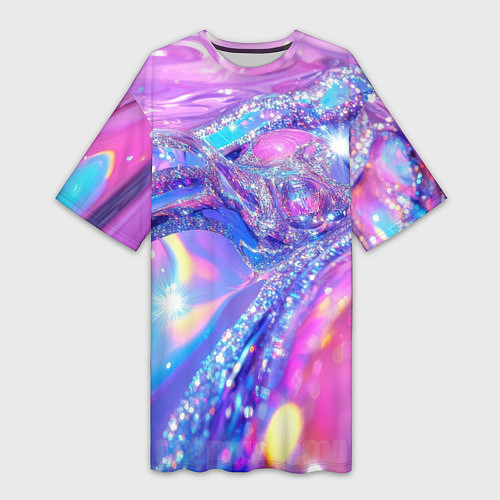 Женская длинная футболка Розовые блестки / 3D-принт – фото 1