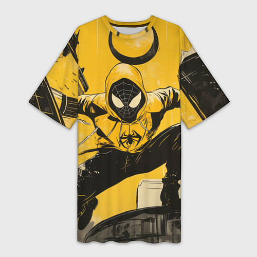 Женская длинная футболка Черный человек-паук / 3D-принт – фото 1