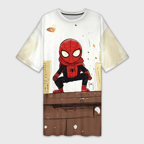 Женская длинная футболка Мини человек-паук / 3D-принт – фото 1