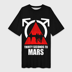 Футболка женская длинная 30 Seconds to Mars - poster, цвет: 3D-принт