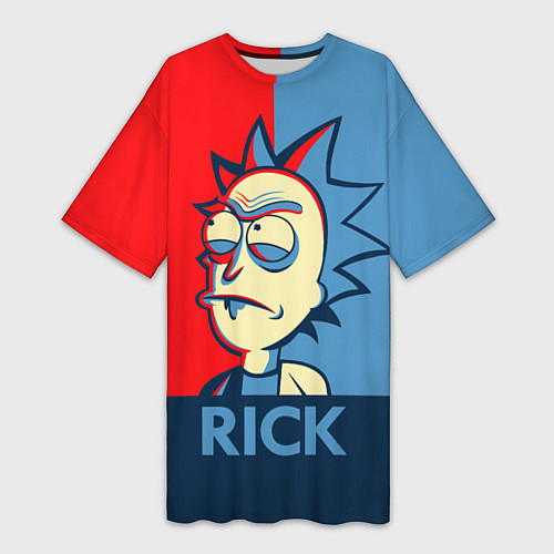 Женская длинная футболка Rick pop art / 3D-принт – фото 1