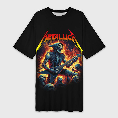 Женская длинная футболка Metallica - James Alan Hatfield / 3D-принт – фото 1