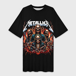 Футболка женская длинная Metallica forever - thrash metal, цвет: 3D-принт