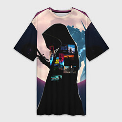 Футболка женская длинная Для любителя аниме, цвет: 3D-принт