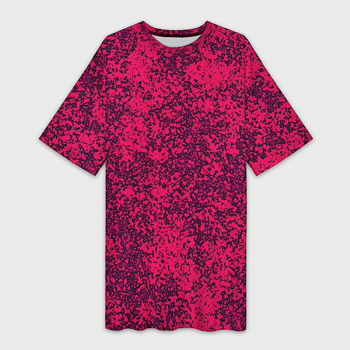 Женская длинная футболка Насыщенный розовый текстура / 3D-принт – фото 1