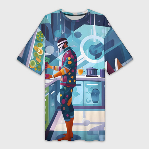 Женская длинная футболка Здоровое питание / 3D-принт – фото 1