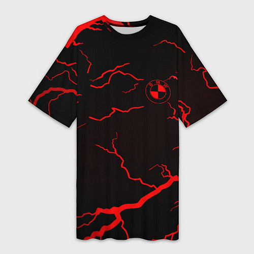 Женская длинная футболка BMW storm red color / 3D-принт – фото 1