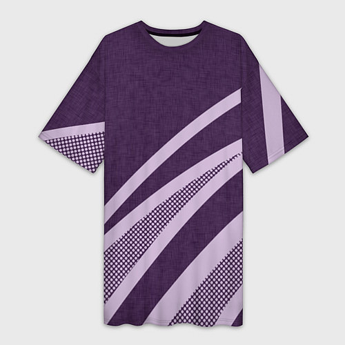 Женская длинная футболка Фиолетовый абстрактный с полосой / 3D-принт – фото 1
