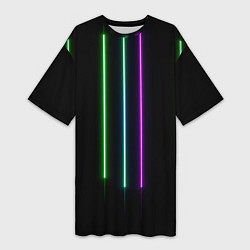 Женская длинная футболка Neon stripes