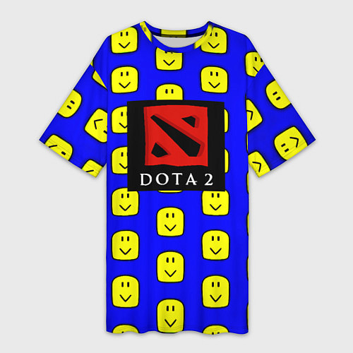 Женская длинная футболка Dota smile pattern / 3D-принт – фото 1