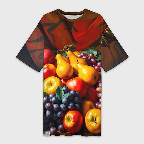 Женская длинная футболка Фруктовый натюрморт / 3D-принт – фото 1