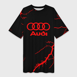 Футболка женская длинная Audi storm, цвет: 3D-принт