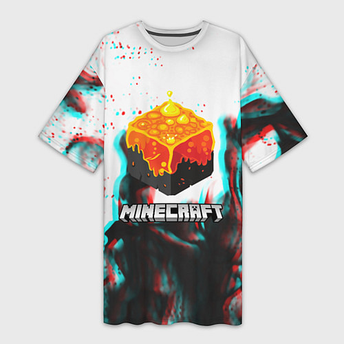 Женская длинная футболка Minecraft glitch / 3D-принт – фото 1