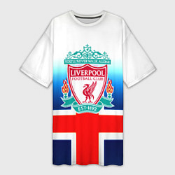 Футболка женская длинная Liverpool Англия, цвет: 3D-принт