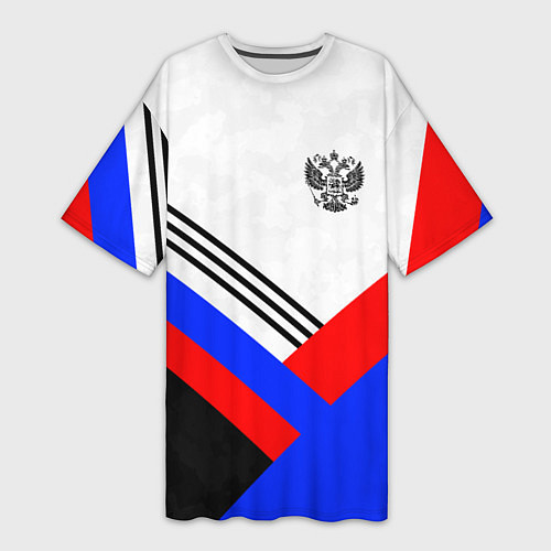 Женская длинная футболка Герб России - минимализм / 3D-принт – фото 1