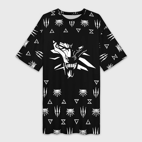 Женская длинная футболка Ведьмак логотипы / 3D-принт – фото 1