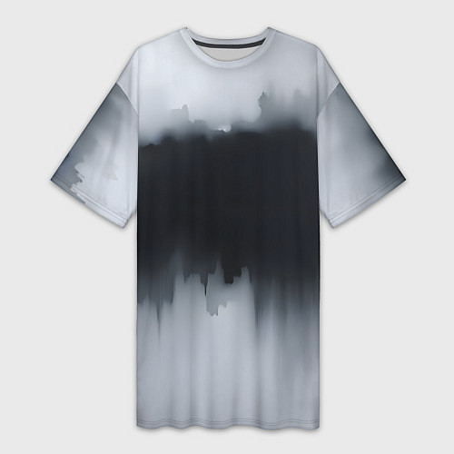 Женская длинная футболка Разводы черной краски / 3D-принт – фото 1