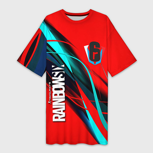 Женская длинная футболка Rainbow six геометрия полосы / 3D-принт – фото 1